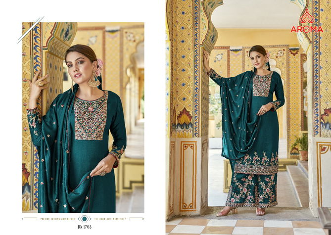 Leela By Aroma Premium Silk Embroidered Palazzo Readymade Suits Orders In India 